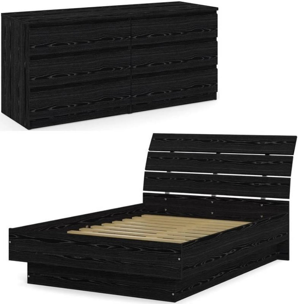 2 Piece Full Bed and 6 Drawer Double Dresser Set S885