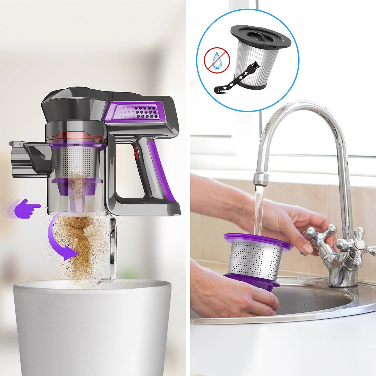 Cordless Vacuum, 20KPa 160W 4-in-1 Stick Handheld Vacuum Cleaner U10719