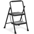 Black 3 Step Folding Steel Ladder Q5946
