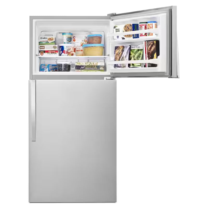 Top Freezer Refrigerator in Monochromatic Stainless Steel P427
