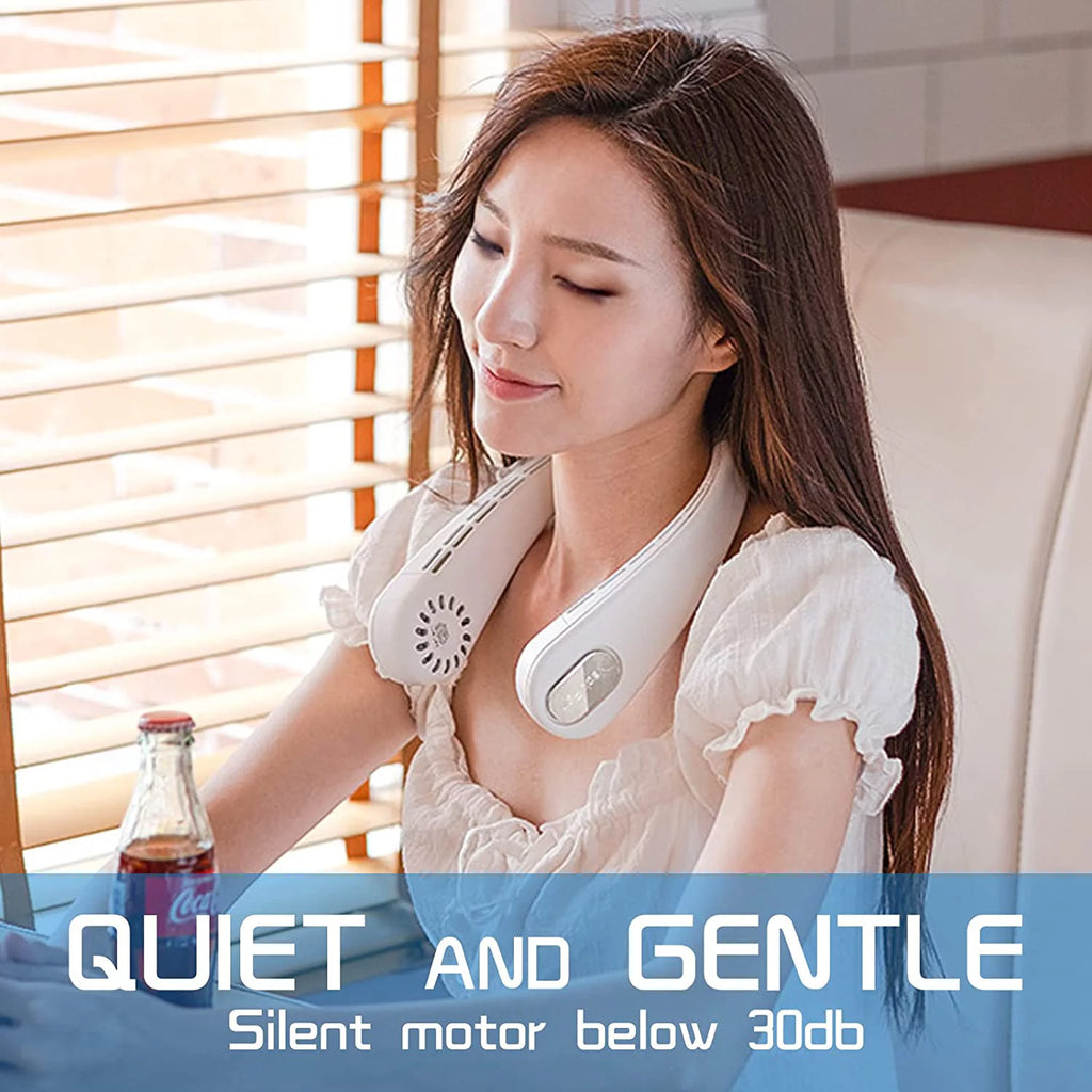 Portable Bladeless Neck Fan, USB Rechargeable, 3 Speeds I37194
