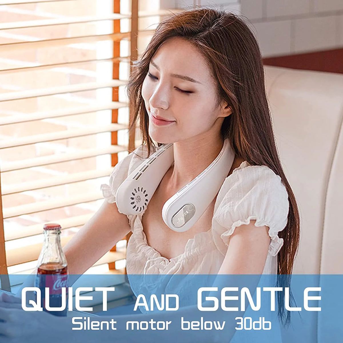 Portable Bladeless Neck Fan, USB Rechargeable, 3 Speeds I37194