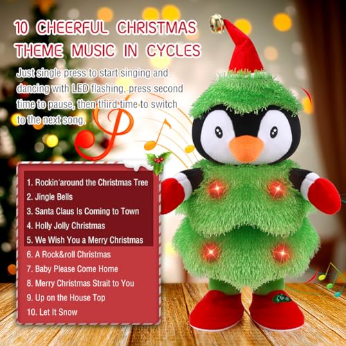 LED Musical Penguin Stuffed Animal Plush Toy C7829