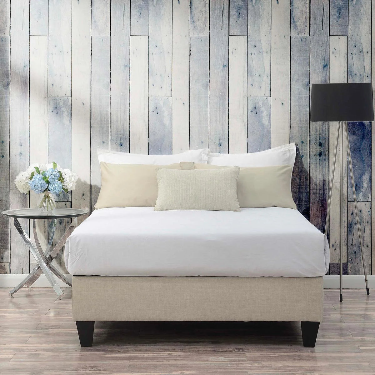 Natural Contemporary Full Platform Bed T5778