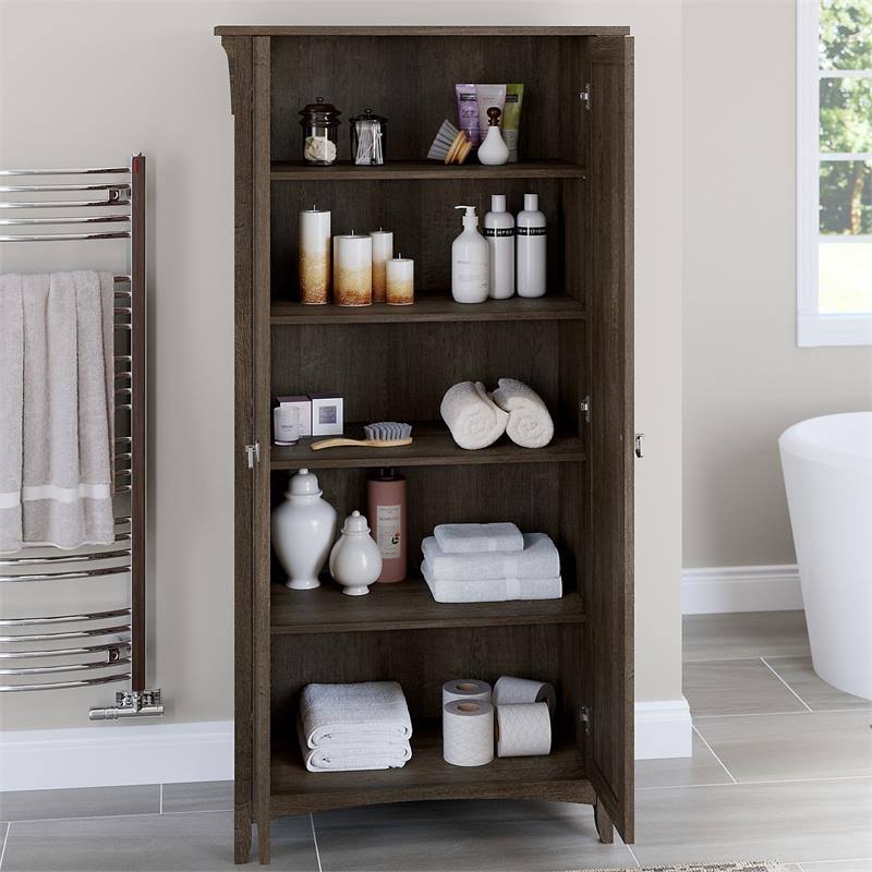 Brown Bathroom Storage Cabinet with Doors W584