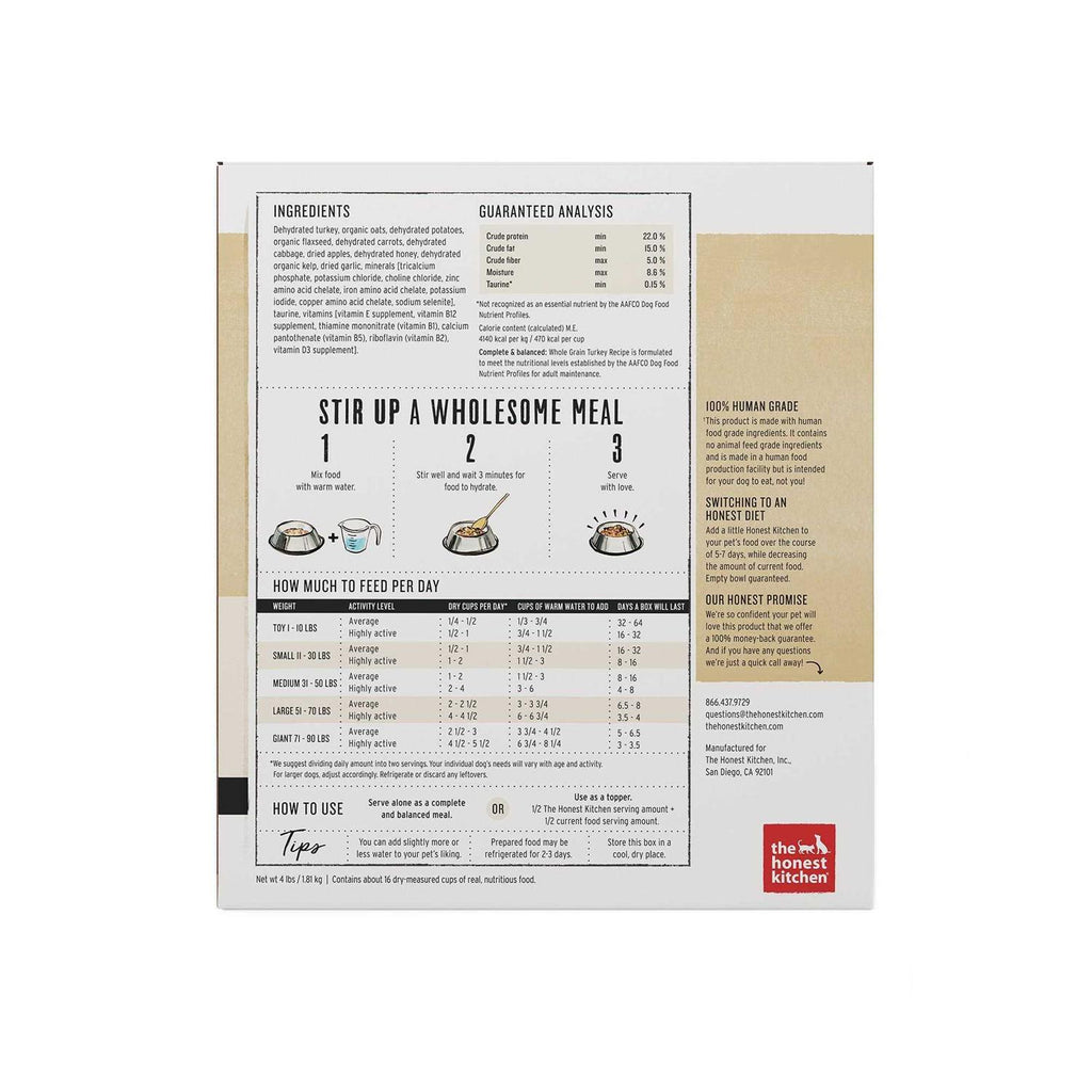 Dehydrated Whole Grain Dog Food Turkey J114054