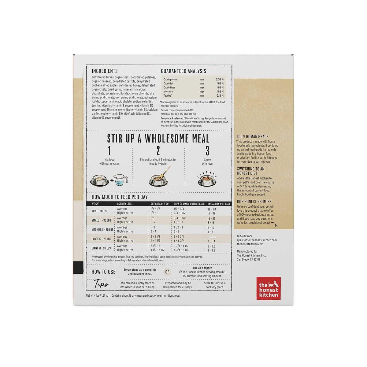 Dehydrated Whole Grain Dog Food Turkey J114054
