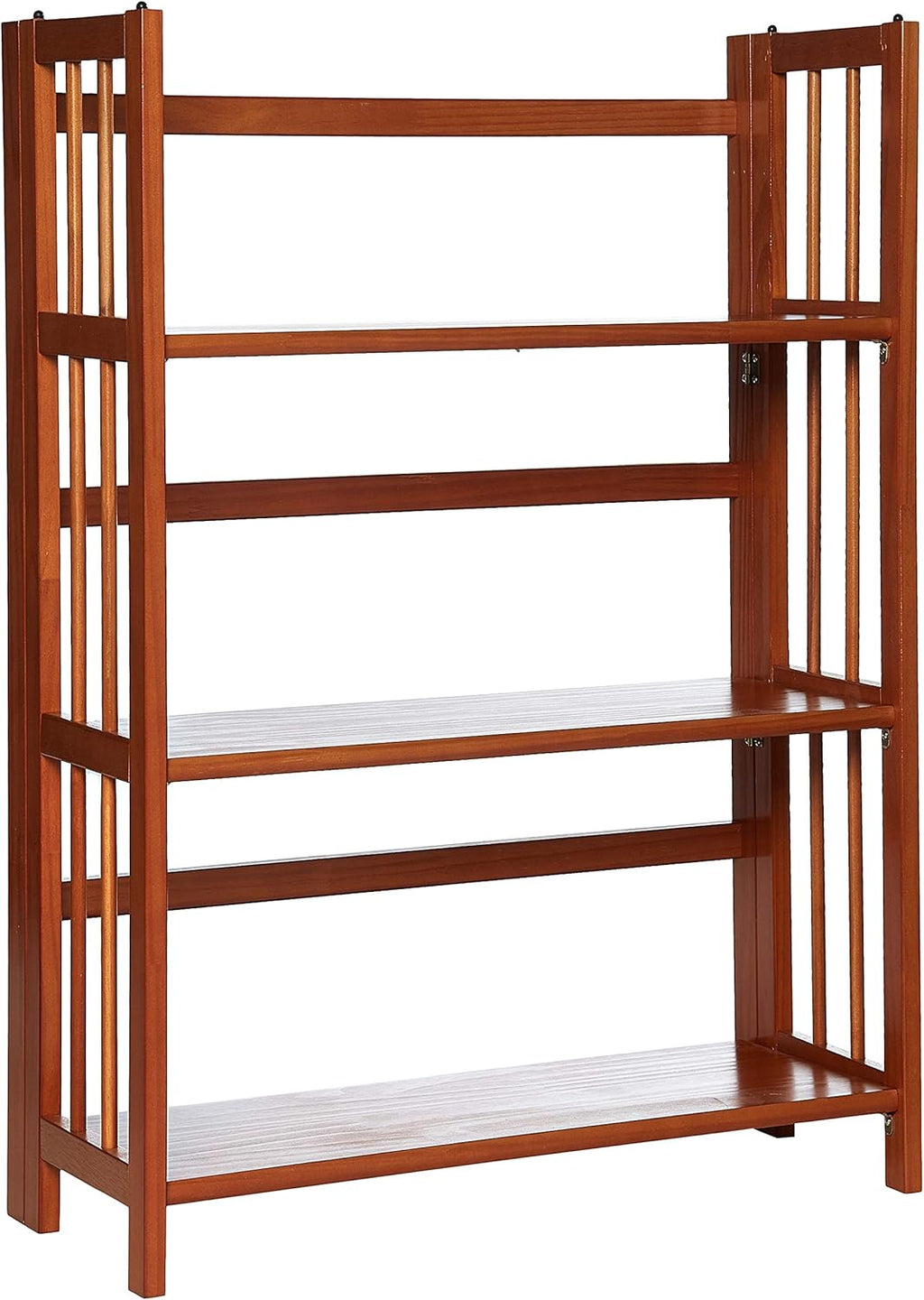 3-Shelf Folding Stackable Bookcase, Mahogany G5637