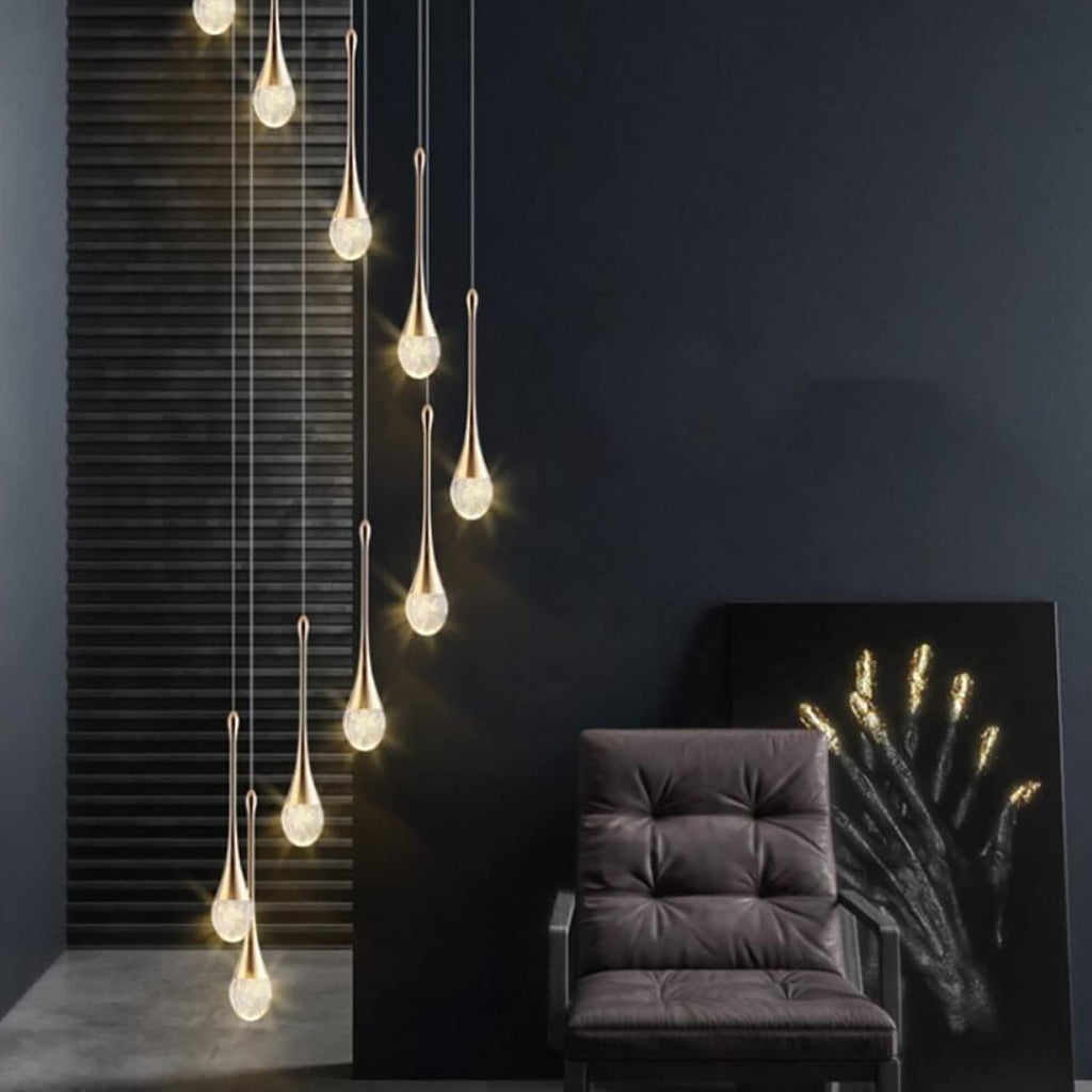 High Ceiling Dimmable Crystal Chandelier with LED Bulb Z1233