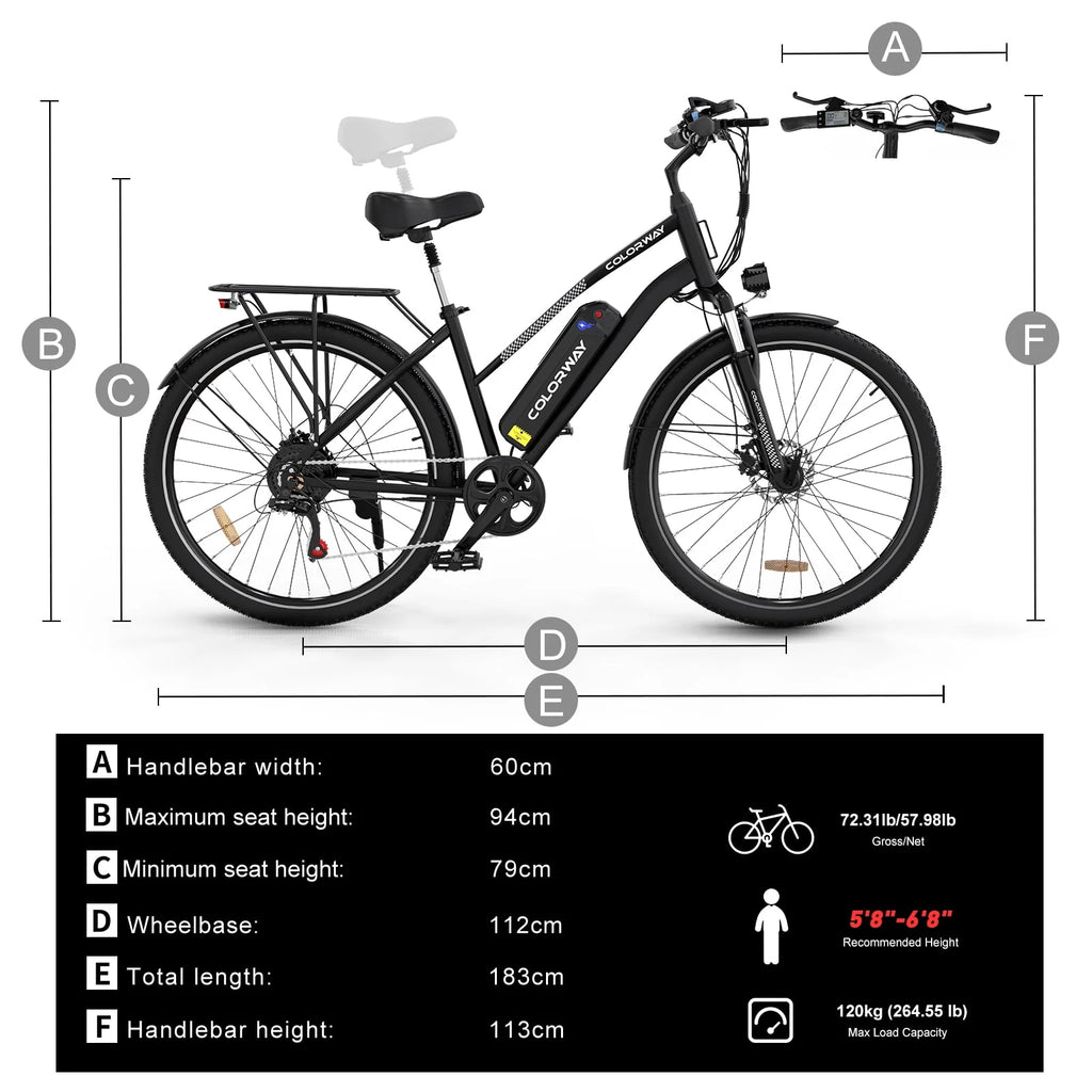 500W Electric Bike 36V 12Ah 7 Speeds H4429
