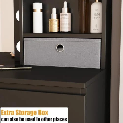 White Vanity Desk Set with Mirror & Light V12088