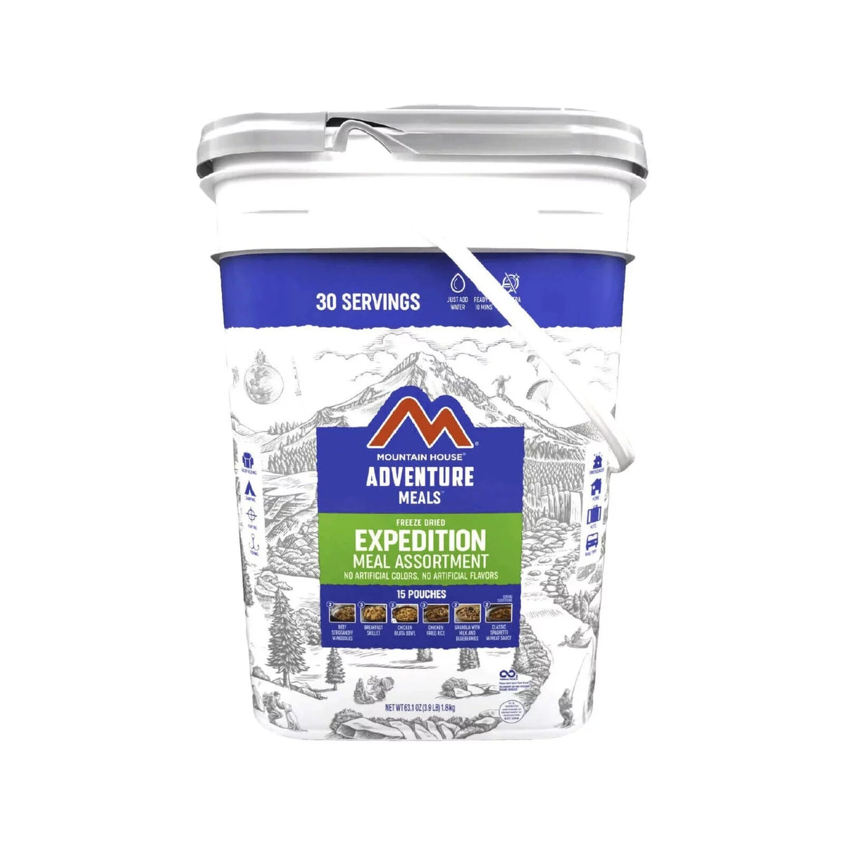 Freeze Dried Backpacking & Camping Food 30 Servings 2 Buckets G352