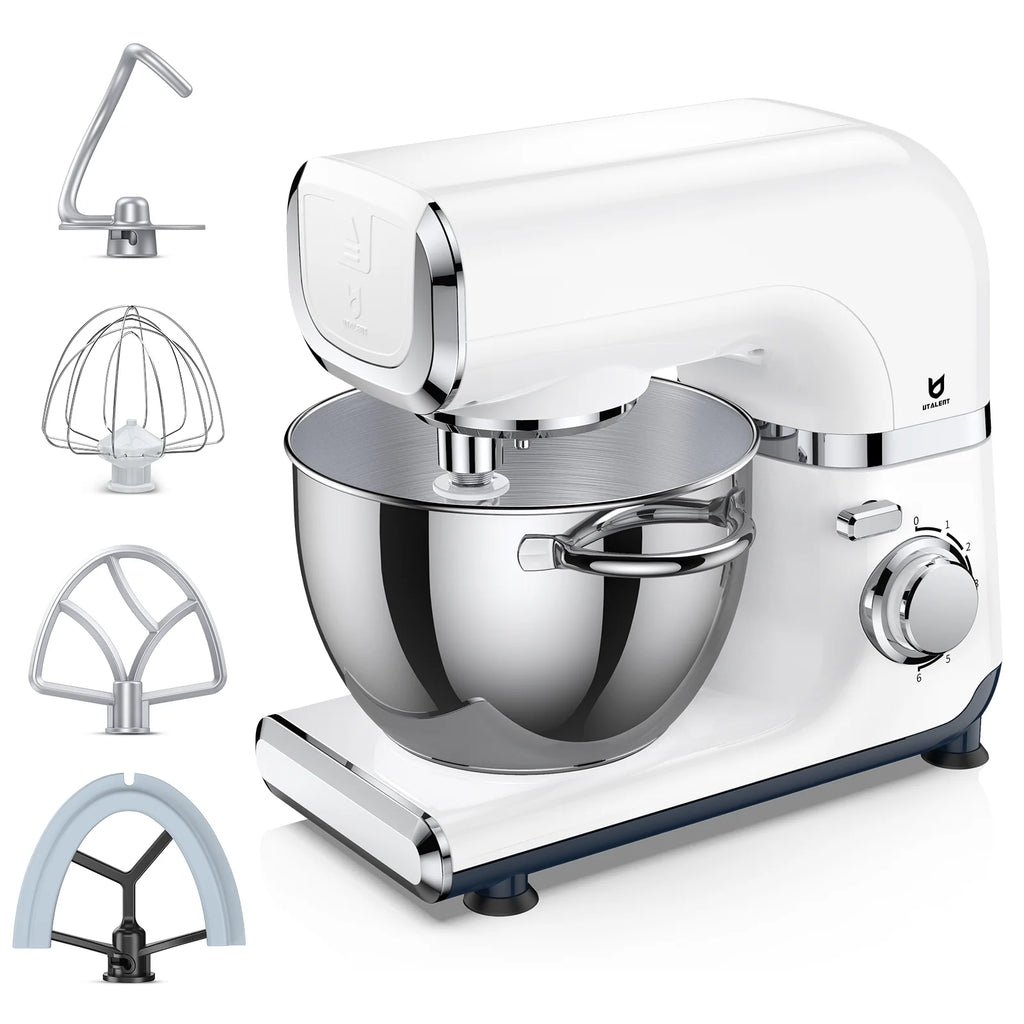 6 Adjustable Speeds Electric Stand Mixer with 4.2 QT Stainless Steel Bowl H79755