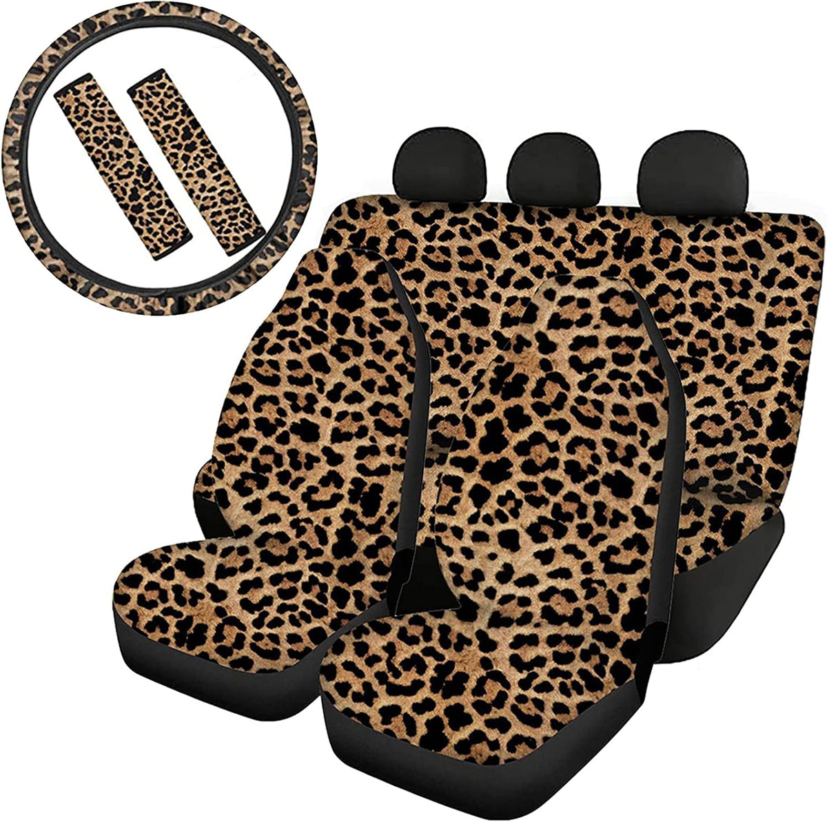Pink Cow Print Universal Car Seat Covers Set H968332