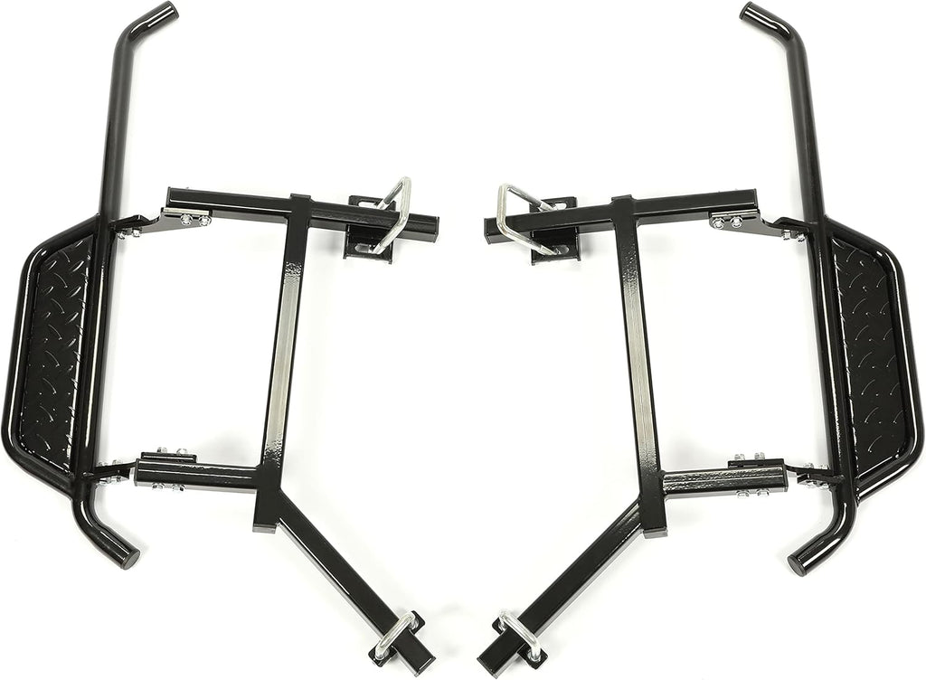 Black Steel Running Boards Set of 2 Side Step Rails B158