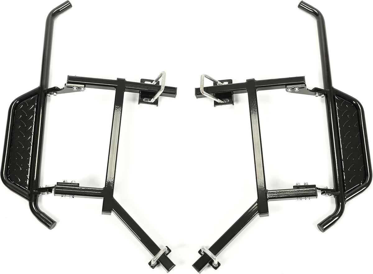 Black Steel Running Boards Set of 2 Side Step Rails B158