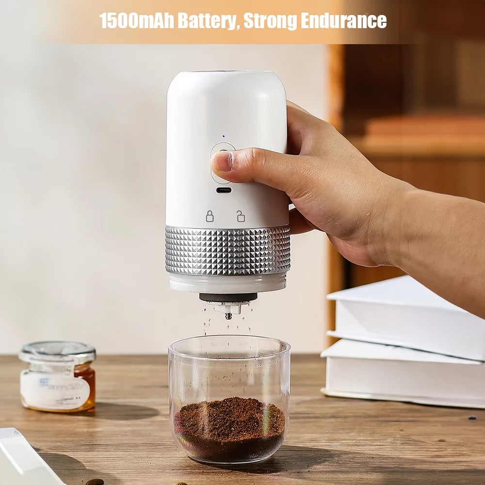 Portable Electric Burr Coffee Grinder 13W 200ml USB Rechargeable Adjustable Cordless Q5010