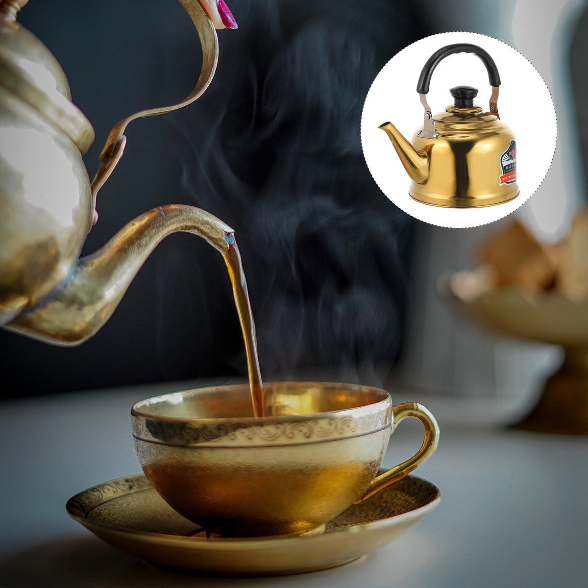 Stainless Steel Whistling Tea Kettle Stovetop Pot U72169