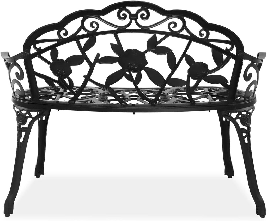 38.5" Metal Rose Bench X8763