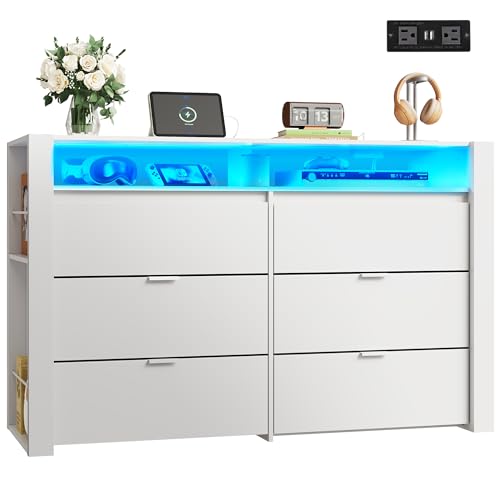 Brown 6 Drawer Wood Dresser G789