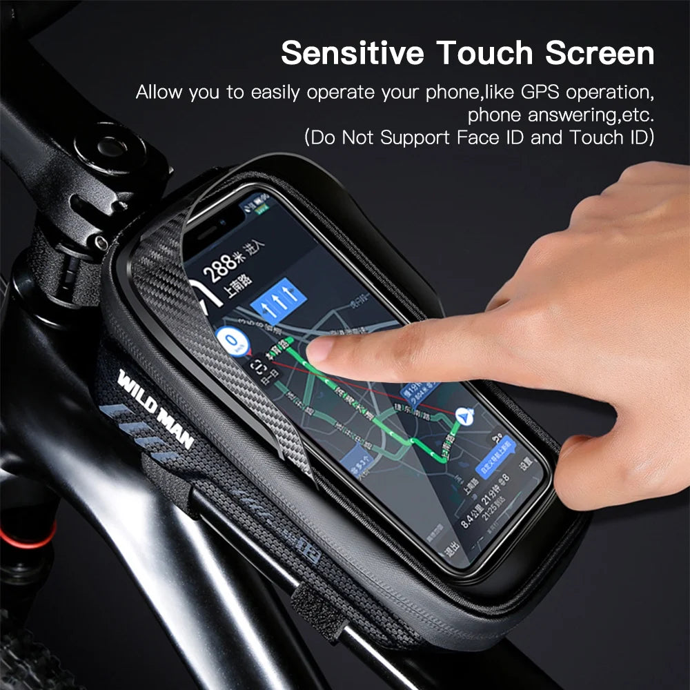 Waterproof Cycling Frame Bag with Touchscreen Phone Mount Q191