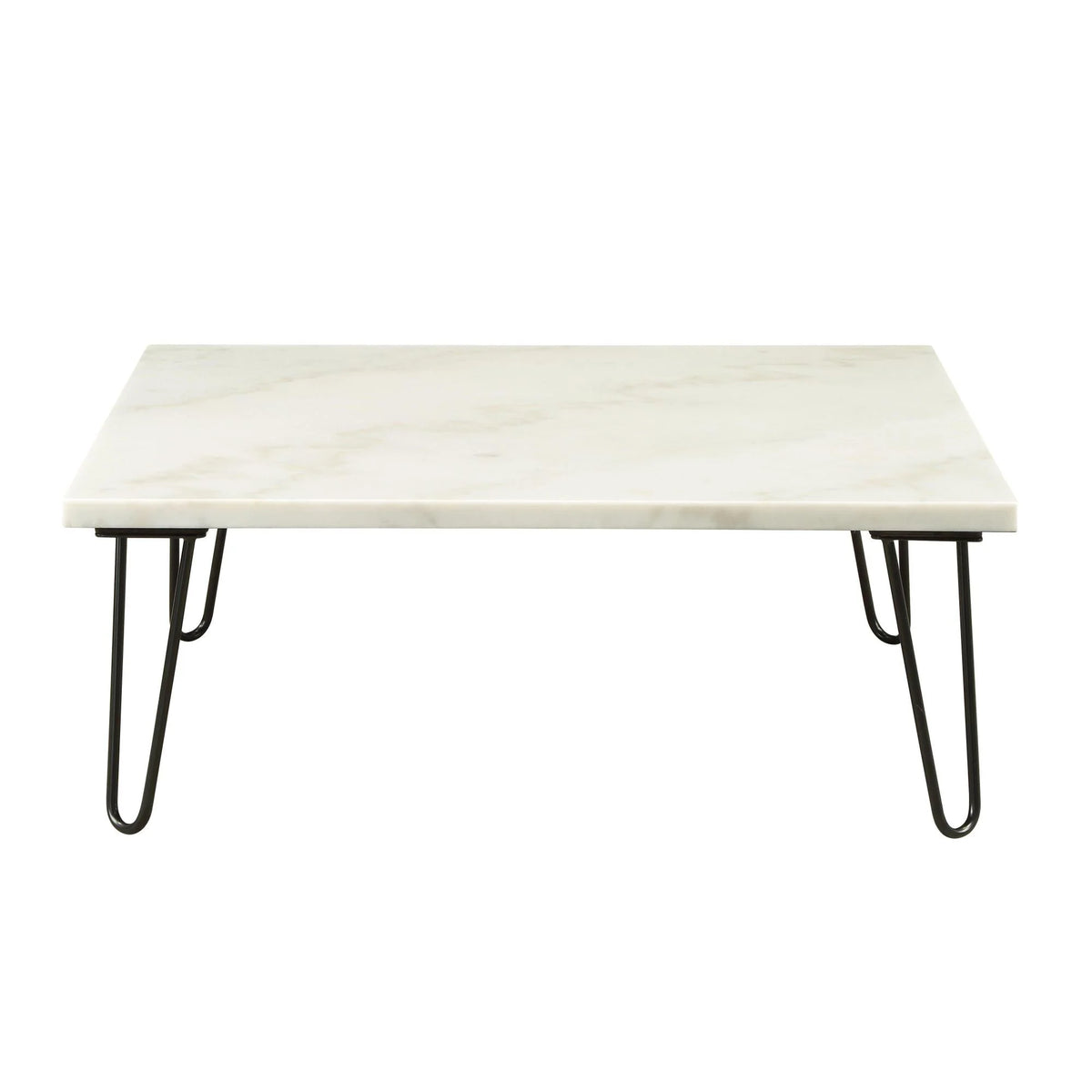 Industrial Style White Marble Top Square Coffee Table C534