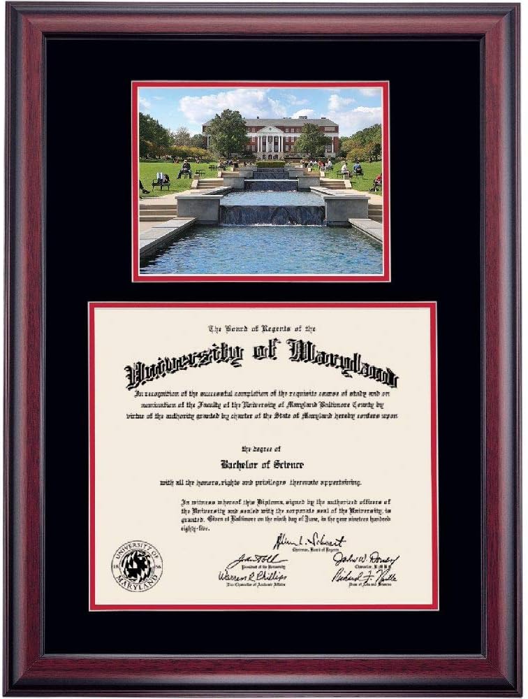 Black/Cherry Mat 13 x 17 Diploma Frame Q237