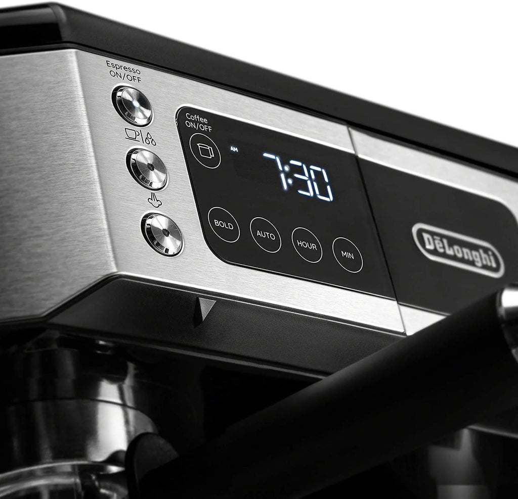 Combination Coffee Maker & Espresso Machine with Milk Frother and Glass Coffee Pot E609428