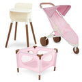 14-Inch Baby Doll Nursery Playset with High Chair, Playpen & Jogger Stroller R908