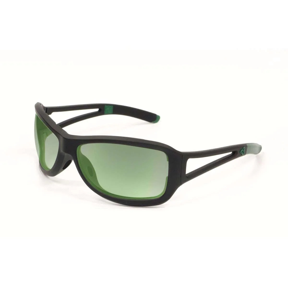 Matte Black Green Frame Sunglasses D635