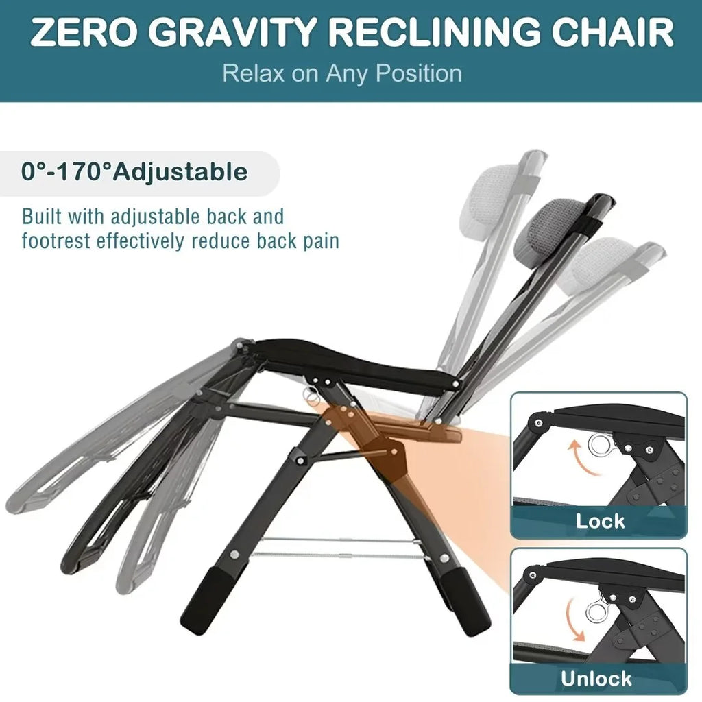 Zero Gravity Reclining Lounge Chair with Adjustable Pillow T925
