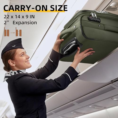 3 Piece Expandable Softside Luggage Set with TSA Lock Spinner Wheels W292765